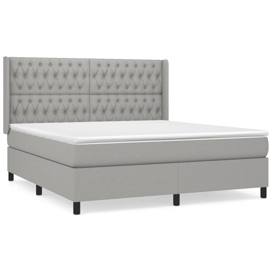 Boxspring Met Matras Stof Lichtgrijs 180 x 200 cm Getuft ontwerp