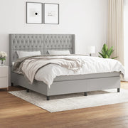 Boxspring 180x200 cm lichtgrijs stof