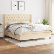 Boxspring met matras 180x200 cm crèmekleurig