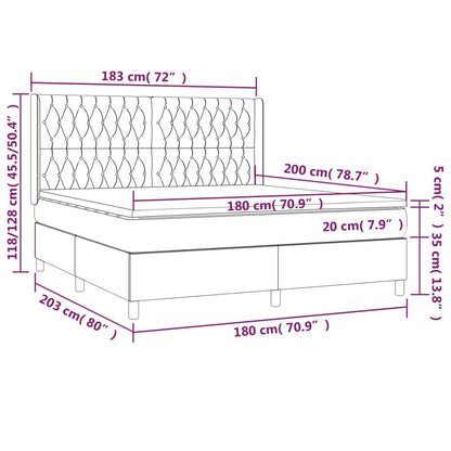 Boxspring Met Matras Stof Blauw 180 x 200 cm Getuft ontwerp
