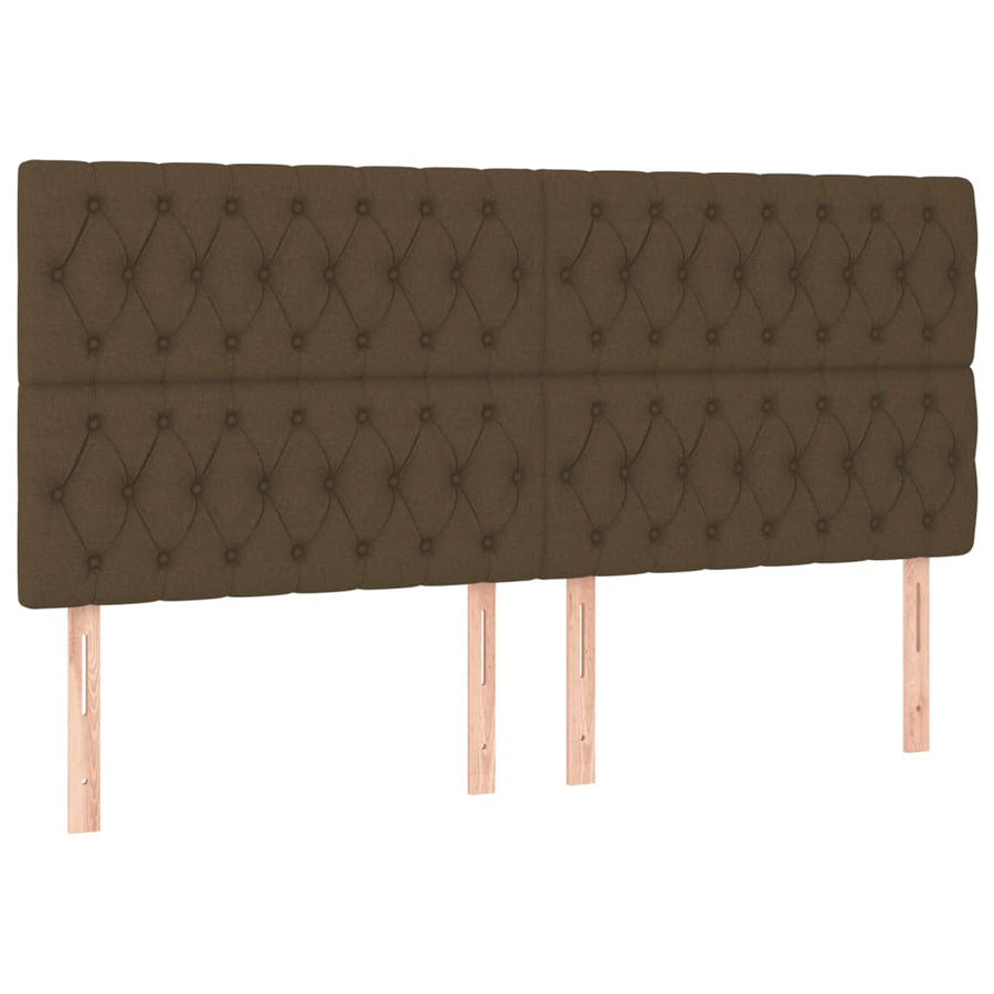 Boxspring Met Matras Stof Donkerbruin 200X200 Cm 200 x 200 cm Getuft ontwerp