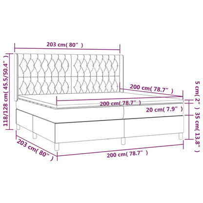 Boxspring Met Matras Stof Donkerbruin 200X200 Cm 200 x 200 cm Getuft ontwerp