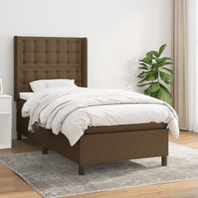 Boxspring Met Matras Stof Donkerbruin 90 x 190 cm Knopen