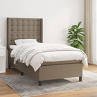 Boxspring met matras stof taupe 90x190 cm 90 x 190 cm Taupe