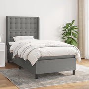 Boxspring met matras 90x200 cm donkergrijs