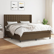 Boxspring met matras 160x200 cm donkerbruin stof