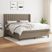 Box spring with mattress fabric taupe 160x200 cm