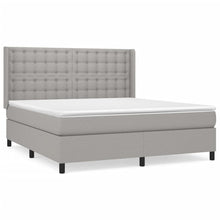 Boxspring Met Matras Stof Lichtgrijs 180X200 Cm Lichtgrijs 180 x 200 cm Knopen