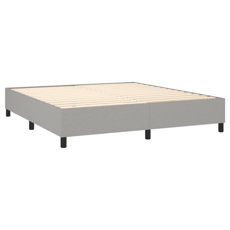 Boxspring Met Matras Stof Lichtgrijs 180X200 Cm Lichtgrijs 180 x 200 cm Knopen