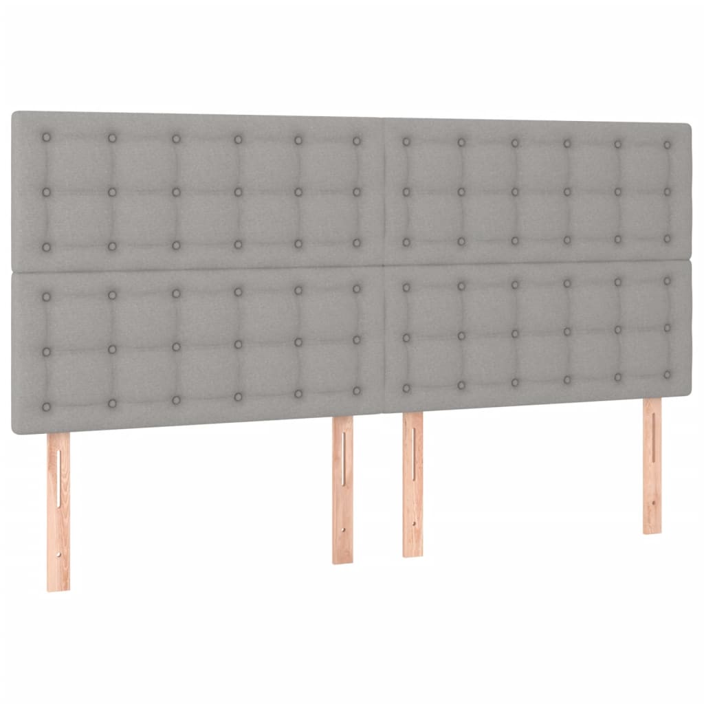 Boxspring Met Matras Stof Lichtgrijs 180X200 Cm Lichtgrijs 180 x 200 cm Knopen