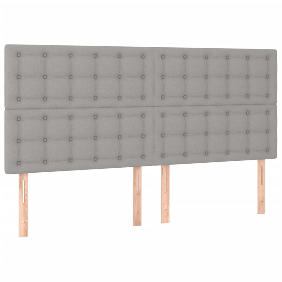 Boxspring Met Matras Stof Lichtgrijs 180X200 Cm Lichtgrijs 180 x 200 cm Knopen