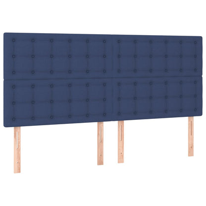 Boxspring Met Matras Stof Blauw 180X200 Cm 180 x 200 cm Knopen