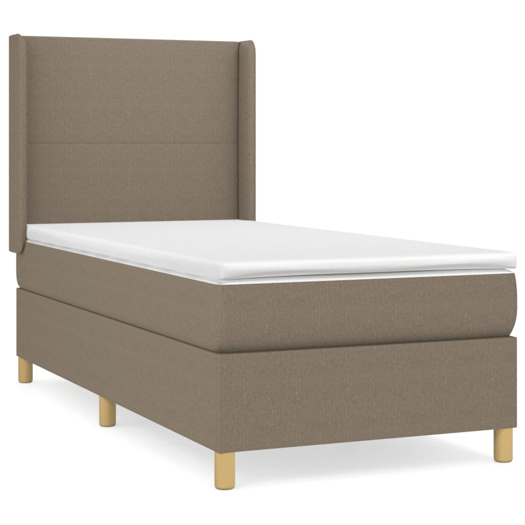 Boxspring Met Matras Stof Taupe 80 x 200 cm Effen ontwerp