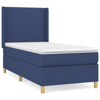 Boxspring Met Matras Stof Blauw 80X200 Cm Blauw 80 x 200 cm Effen ontwerp