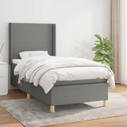 Boxspring met matras 90x190 cm donkergrijs