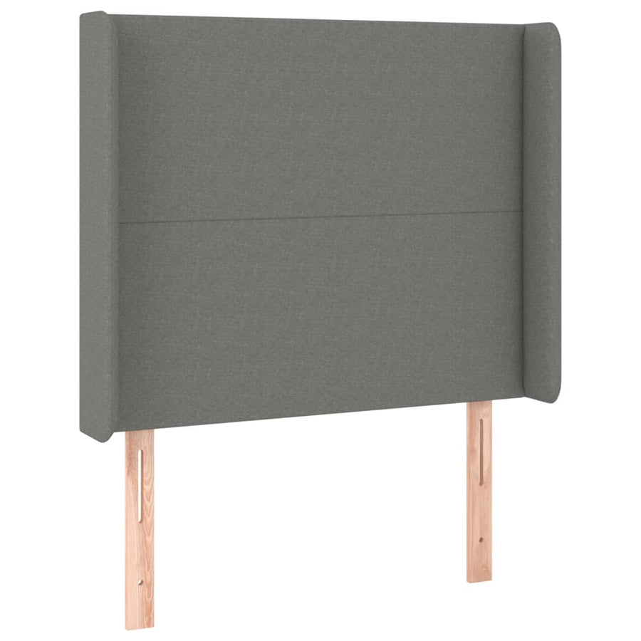 Boxspring Met Matras Stof Donkergrijs 90 x 200 cm Effen ontwerp