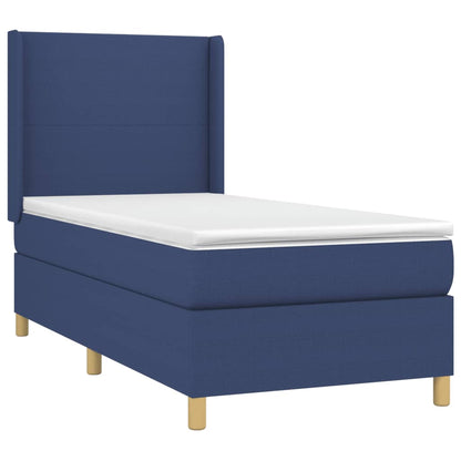 Boxspring Met Matras Stof Blauw 90 x 200 cm Effen ontwerp