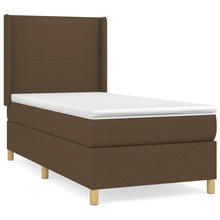 Boxspring Met Matras Stof Donkerbruin 100 x 200 cm Effen ontwerp