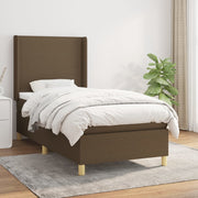 Boxspring met matras 100x200 cm donkerbruin stof