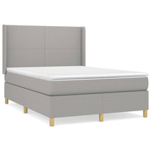 Boxspring Met Matras Stof Lichtgrijs 140 x 190 cm Effen ontwerp