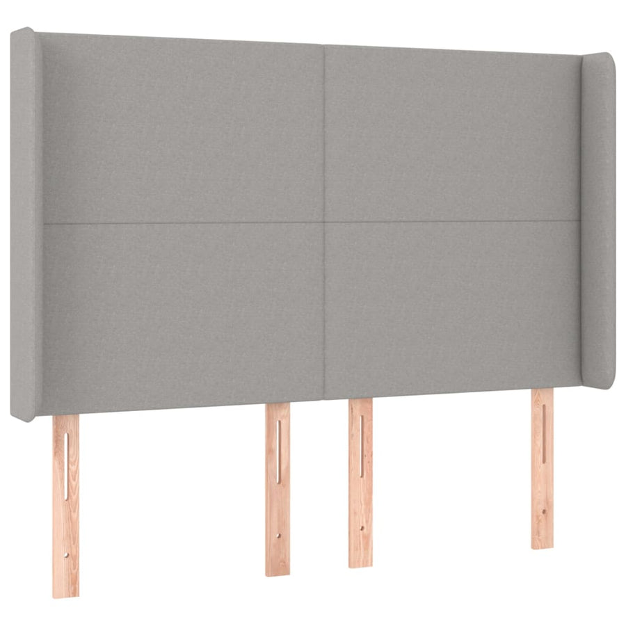 Boxspring Met Matras Stof Lichtgrijs 140 x 190 cm Effen ontwerp