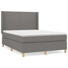 Boxspring Met Matras Stof Donkergrijs 140 x 190 cm Effen ontwerp