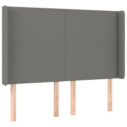 Boxspring Met Matras Stof Donkergrijs 140 x 190 cm Effen ontwerp