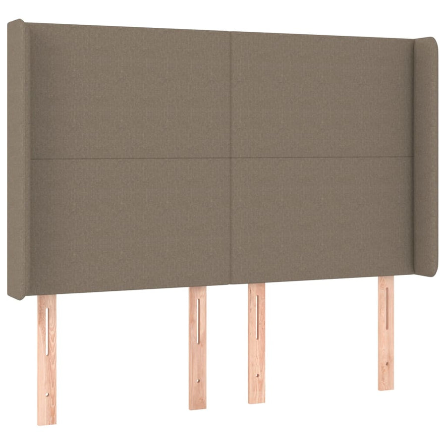 Boxspring met matras stof taupe 140x190 cm 140 x 190 cm Effen ontwerp