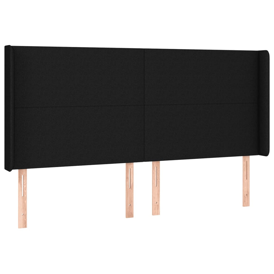 Boxspring Met Matras Stof Zwart 160 x 200 cm Effen ontwerp
