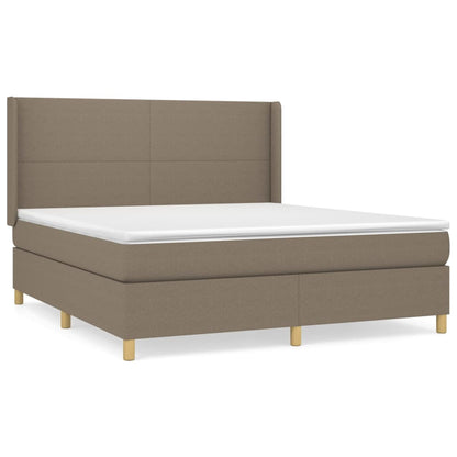 Boxspring Met Matras Stof Taupe 160 x 200 cm Effen ontwerp
