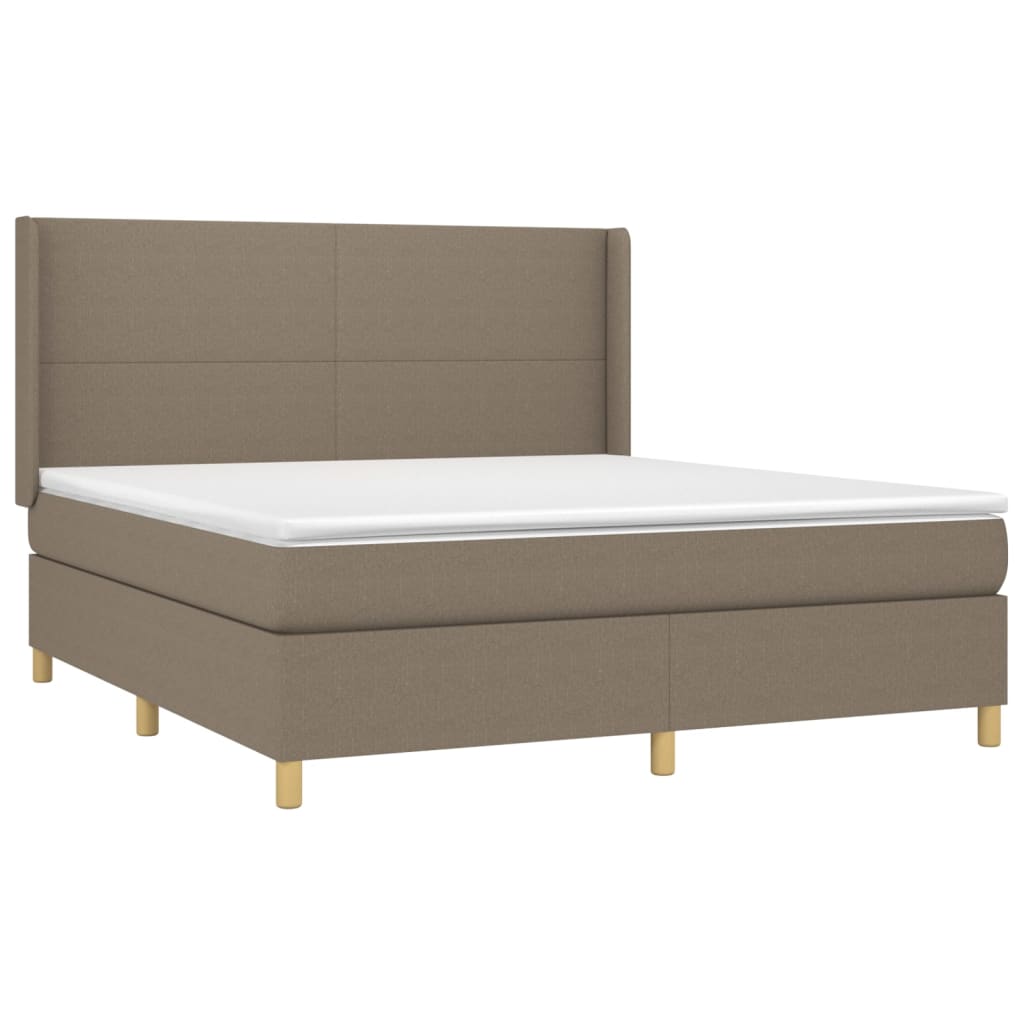 Boxspring Met Matras Stof Taupe 160 x 200 cm Effen ontwerp