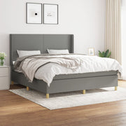 Boxspring met matras 180x200 cm donkergrijs