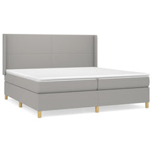 Boxspring Met Matras Stof Lichtgrijs 200 x 200 cm Effen ontwerp