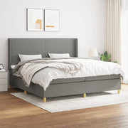 Boxspring met matras 200x200 cm donkergrijs