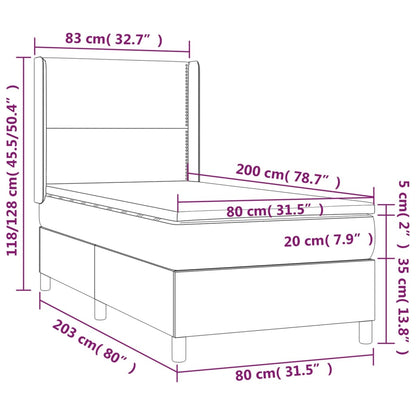 Boxspring met matras stof blauw 80x200 cm
