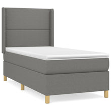 Boxspring Met Matras Stof Donkergrijs 90 x 190 cm Effen met spijkers