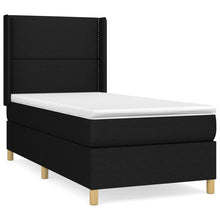 Boxspring Met Matras Stof Zwart 90 x 190 cm Effen met spijkers