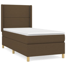 Boxspring Met Matras Stof Donkerbruin 90 x 190 cm Effen met spijkers