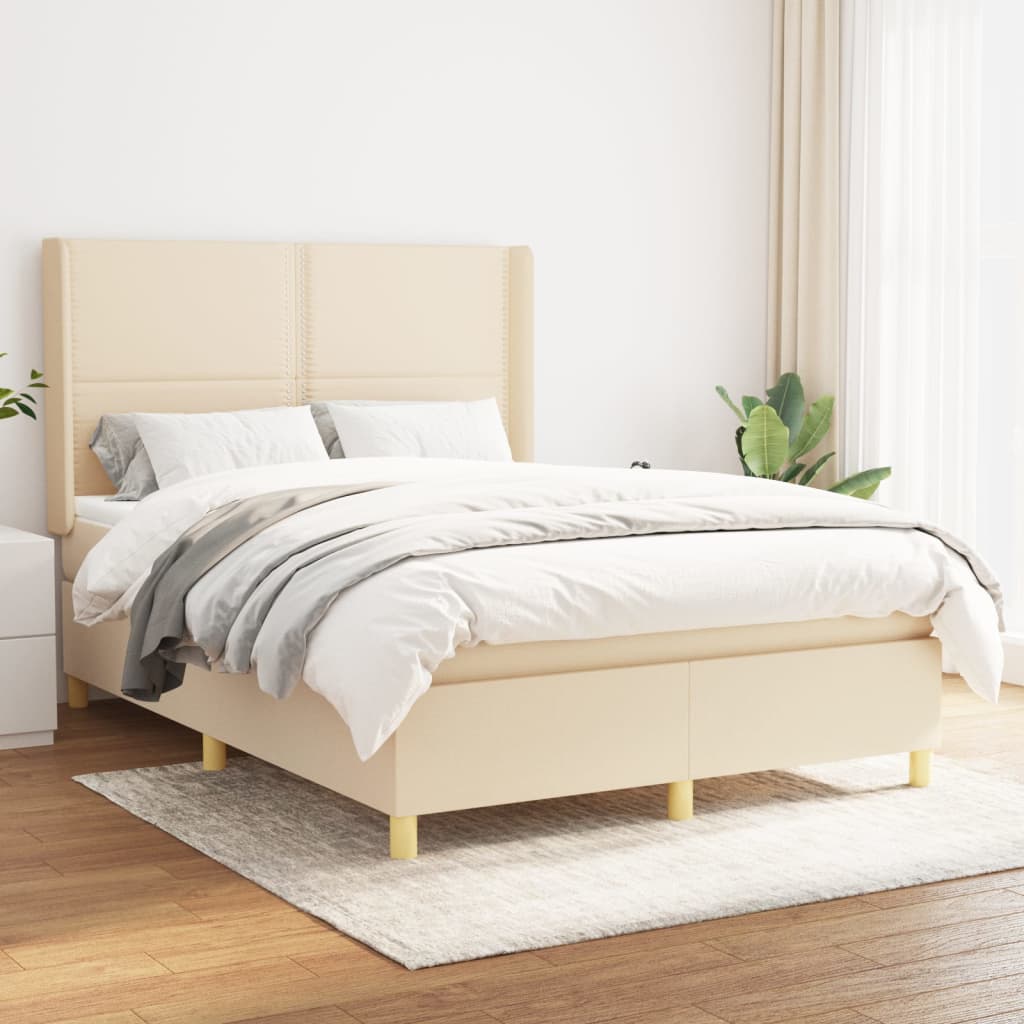 Boxspring Met Matras Stof Lichtgrijs 90X190 Cm