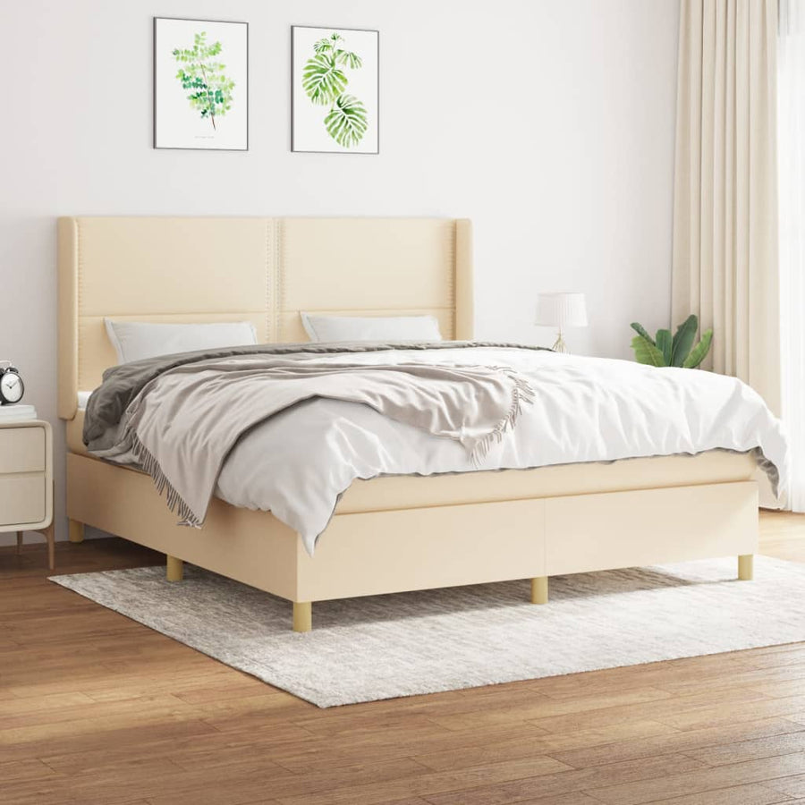 Boxspring Met Matras Stof Lichtgrijs 90X190 Cm