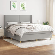 Boxspring met matras 180x200 cm lichtgrijs