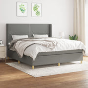Boxspring 180x200 cm donkergrijs met pocketvering matras