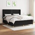 Boxspring met matras stof zwart 180x200 cm