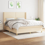Boxspring met matras 180x200 cm crèmekleurig