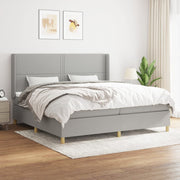 Boxspring 200x200 cm lichtgrijs met pocketvering matras