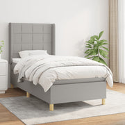Boxspring 90x190 cm lichtgrijs stof