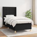Boxspring met matras stof zwart 90x190 cm