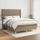 Boxspring met matras stof taupe 140x190 cm 140 x 190 cm Taupe