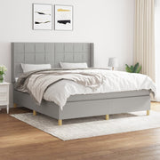 Boxspring met matras 180x200 cm lichtgrijs