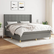 Boxspring met matras donkergrijs 180x200 cm